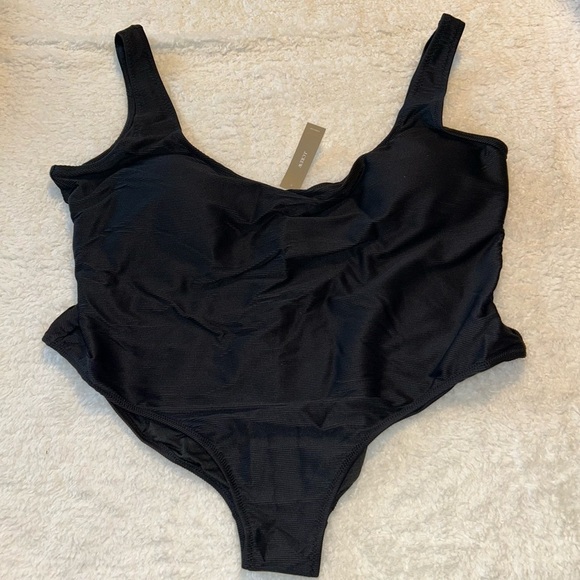 J. Crew Other - J. Crew Ribbed Square Neck Black One Piece Size 24 NWT